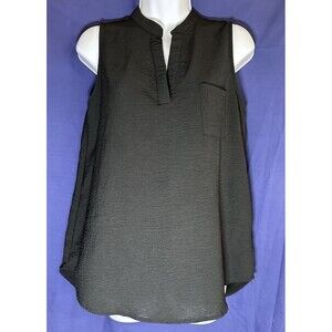 Papermoon Black Sleeveless V-Neck Blouse Size M